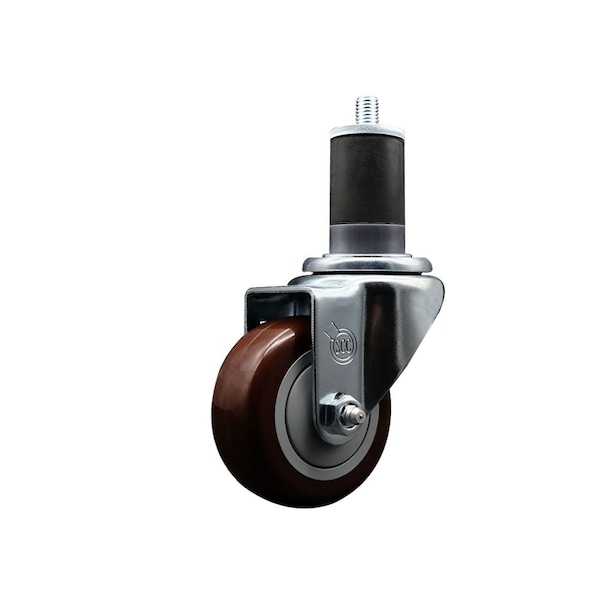 Service Caster 3'' Maroon Poly Wheel Swivel 1-5/8'' Expanding Stem Caster SCC-EX20S314-PPUB-MRN-158 - main